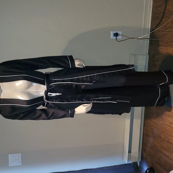 Missguided Jackets & Blazers - Missguided Black Satin Piping Pants and Duster Set